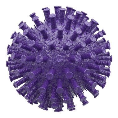 Üç boyutlu virüs. Corona Virüs Hastalığı. Üç boyutlu element. 3B illüstrasyon.