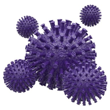 Üç boyutlu virüs. Corona Virüs Hastalığı. 3B öge.
