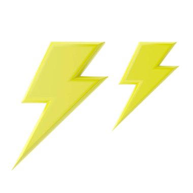 Gök gürültüsü Üç boyutlu hava durumu ikonu. Üç boyutlu iklim simgesi. 3B öge.