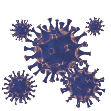 Üç boyutlu virüs. Corona Virüs Hastalığı. 3B illüstrasyon.