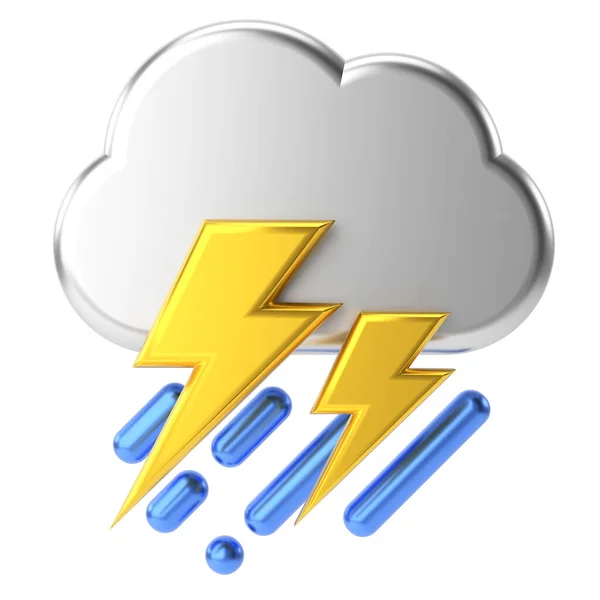 Gewitter Wettersymbol Klimasymbol Element — Stockfoto