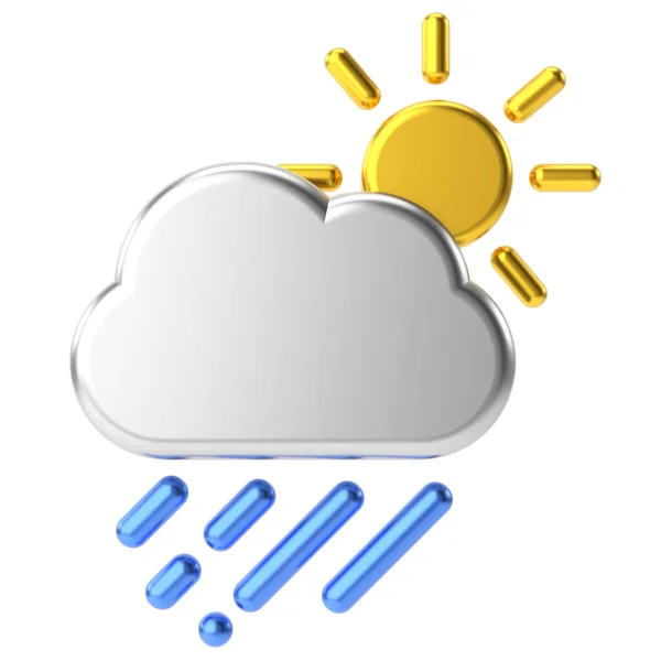 Rainy Weather Icon Climate Icon Element — Stock Photo, Image