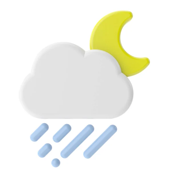 Nachts Regnerisch Wettersymbol Klimasymbol Element — Stockfoto