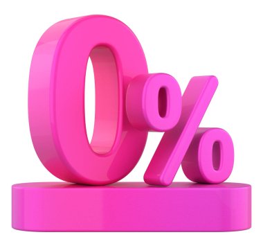 % 3-0. Yüzde sıfır pay. 3B illüstrasyon.