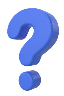 Soru işareti işareti. 3B illüstrasyon.