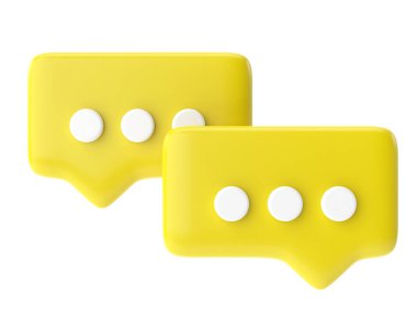 Canlı sohbet simgesi. 3 Boyutlu simge.