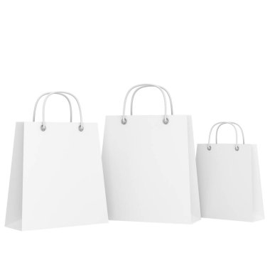 Alışveriş çantası. Kese kağıdı. 3B öge.