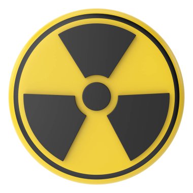 Uyarı işareti. Tehlikeli bir işaret. 3B illüstrasyon.