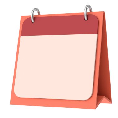 Boş takvim. Üç boyutlu takvim. 3B illüstrasyon.