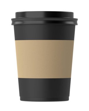 Üç boyutlu kahve fincanı. 3B illüstrasyon.