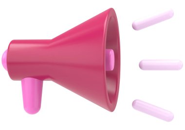 Megafon. Üç boyutlu illüstrasyon. 3B görüntüleme.