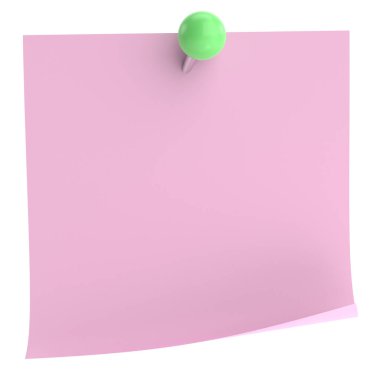 Pimi basılı not kağıdı. 3B illüstrasyon.