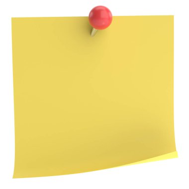 Pimi basılı not kağıdı. 3B illüstrasyon.