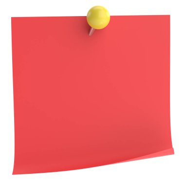 Pimi basılı not kağıdı. 3B illüstrasyon.