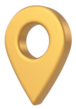 Üç boyutlu konum işareti. Üç boyutlu simge. 3B illüstrasyon.