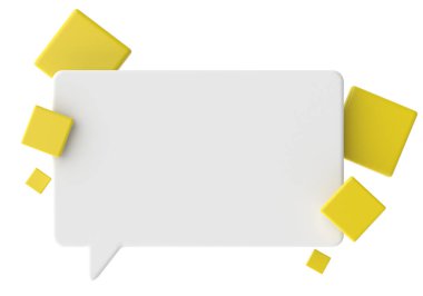 Konuşma balonu. 3B metin kutusu.