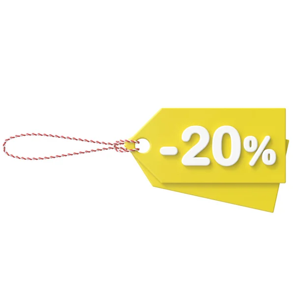 Twenty Percent Sale Sale Sale Tag — Stock Photo, Image
