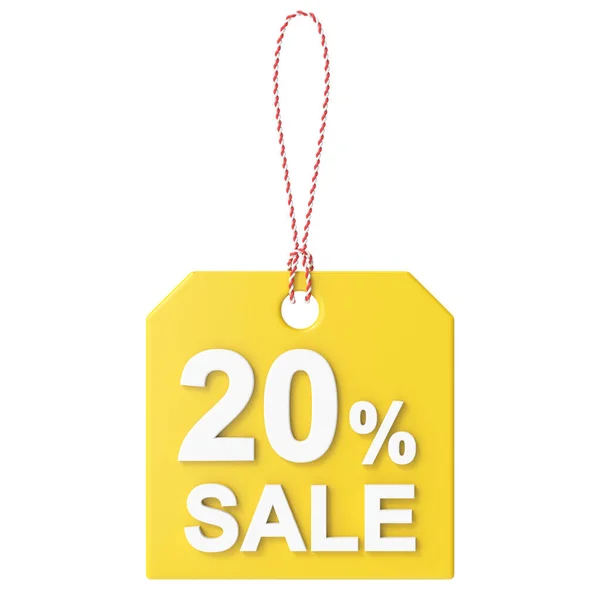 stock image 3D twenty percent sale. 20% sale. Sale tag.