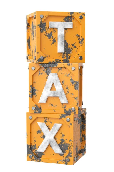 Caja Texto Impuestos Ilustración — Foto de Stock