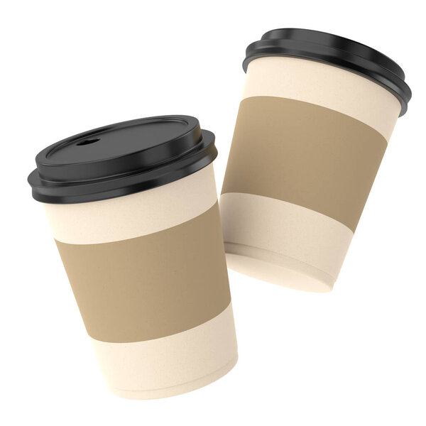 3D кофе чашку. 3D иллюстрация.