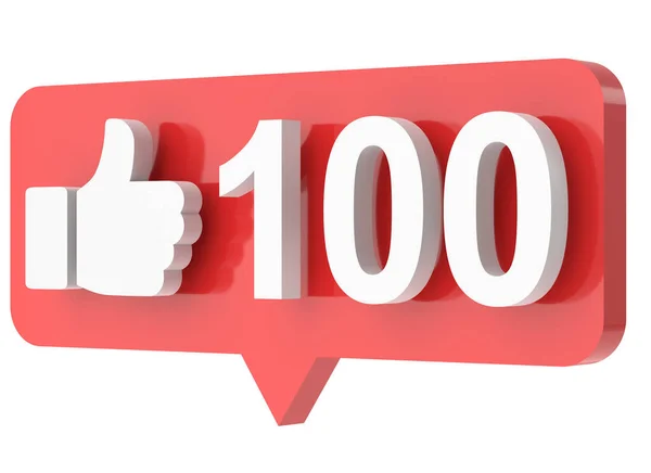 One Hundred Likes 100 Likes Icon Illustration — Stock Photo, Image