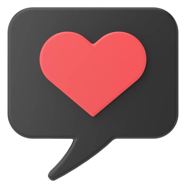 3D love icon. Valentine decoration. 3D illustration.