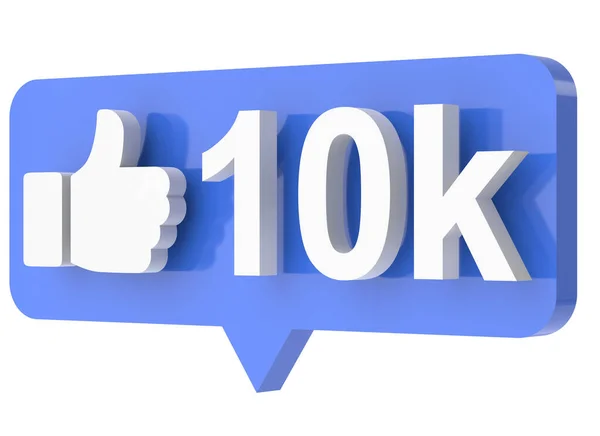 Ten Thousand Likes 10000 Likes Icon Illustration — Stock Photo, Image