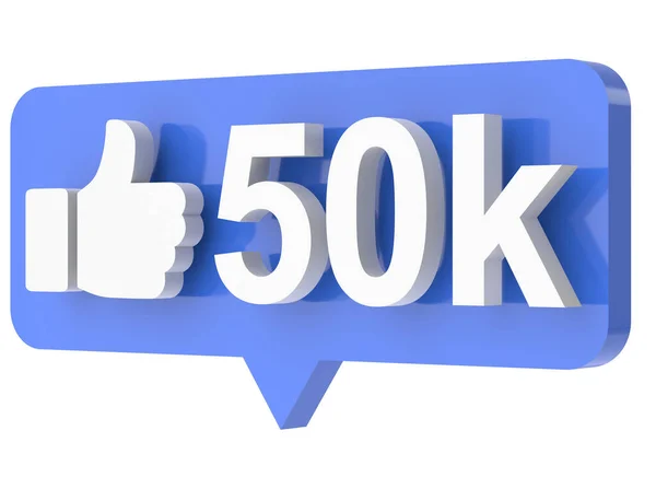 Vijftigduizend Likes 50000 Vind Leuk Zoals Een Icoon Illustratie — Stockfoto