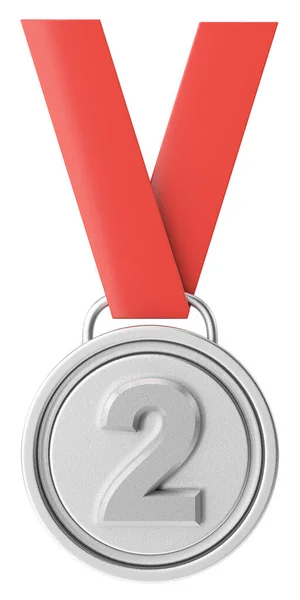 Silver Medal Number Two Illustration — Stock Photo, Image