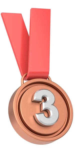 Medalha Bronze Número Três Ilustração — Fotografia de Stock