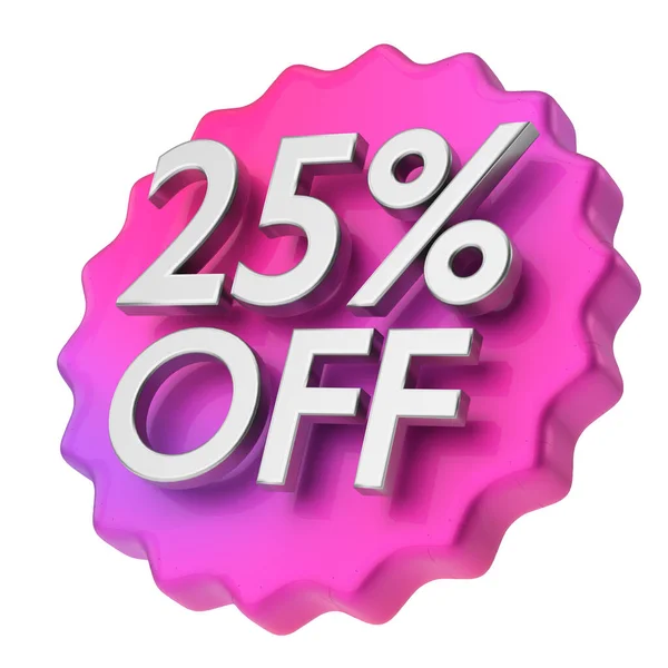 stock image Twenty five percent off. 25% off. 3D illustration.