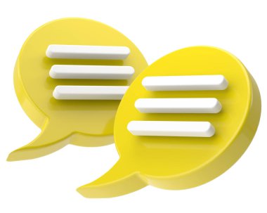 Canlı sohbet simgesi. 3B illüstrasyon.