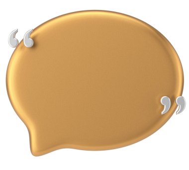 Çift tırnak içinde konuşma balonu. 3B illüstrasyon.