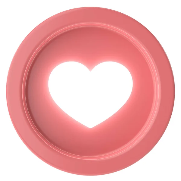Кнопка Любові Значок Серця Ілюстрація — стокове фото
