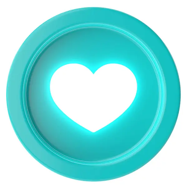 Love Button Heart Icon Illustration — Stock Photo, Image