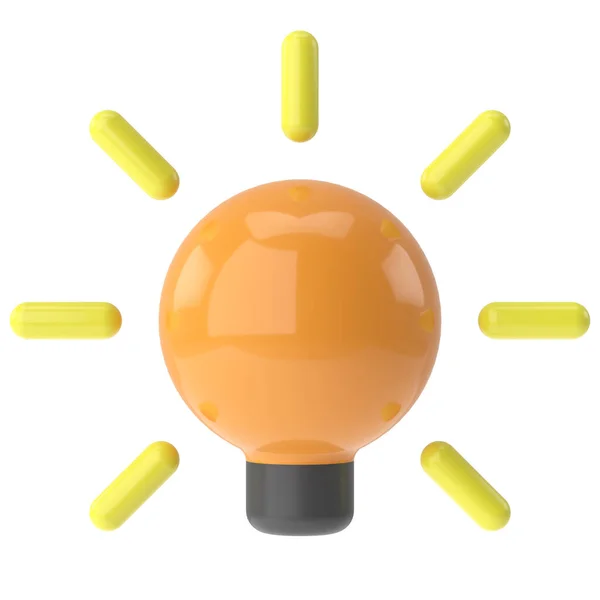電球だ アイコンだ 白熱灯だ 3Dイラスト — ストック写真