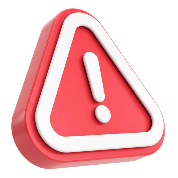 Тревожный знак. Восклицательный знак. 3D иллюстрация.