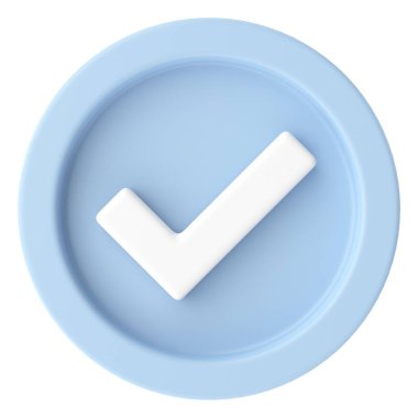 3 boyutlu kutucuk simgesi. Üç boyutlu kontrol listesi. 3B illüstrasyon.