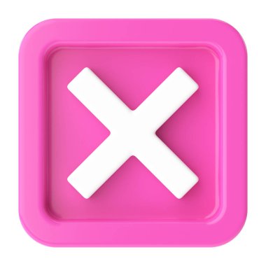 3 boyutlu çarpı işareti. 3B illüstrasyon.