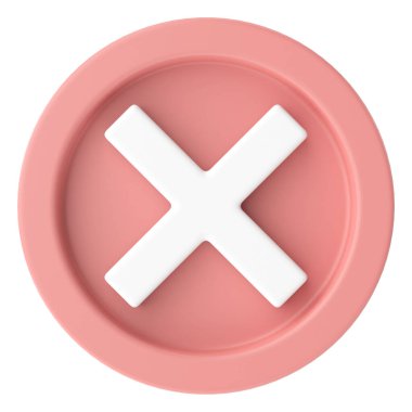 3 boyutlu çarpı işareti. 3B illüstrasyon.