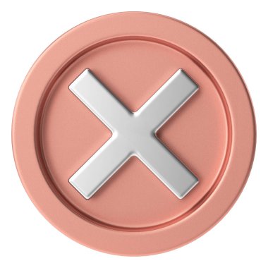 3 boyutlu çarpı işareti. 3B illüstrasyon.