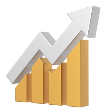 Büyüme grafiği, büyüme grafiği. 3B illüstrasyon.