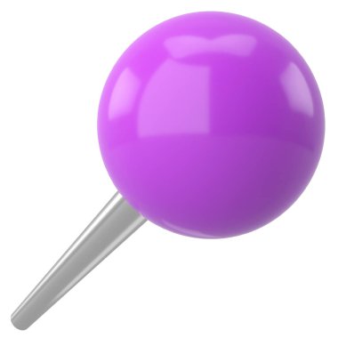 Pimi çek. Çizim iğnesi. Üç boyutlu pim. 3B illüstrasyon.