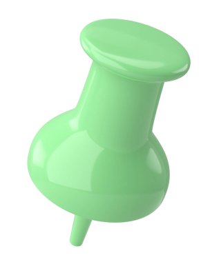 Pimi çek. Çizim iğnesi. Üç boyutlu pim. 3B illüstrasyon.