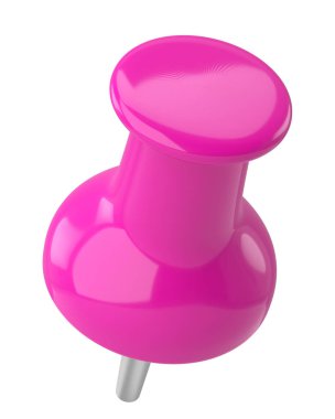 Pimi çek. Çizim iğnesi. Üç boyutlu pim. 3B illüstrasyon.