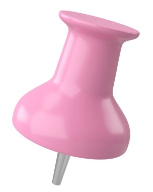 Pimi çek. Çizim iğnesi. Üç boyutlu pim. 3B illüstrasyon.