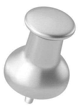 Pimi çek. Çizim iğnesi. Üç boyutlu pim. 3B illüstrasyon.