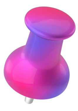 Pimi çek. Çizim iğnesi. Üç boyutlu pim. 3B illüstrasyon.