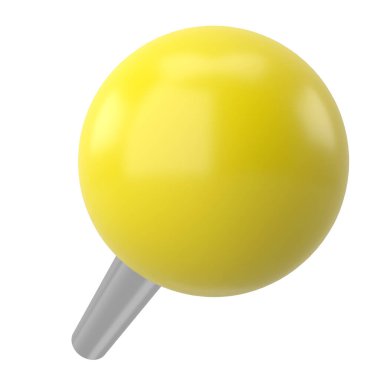 Pimi çek. Çizim iğnesi. Üç boyutlu pim. 3B illüstrasyon.