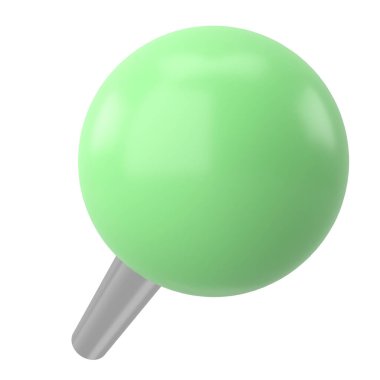 Pimi çek. Çizim iğnesi. Üç boyutlu pim. 3B illüstrasyon.